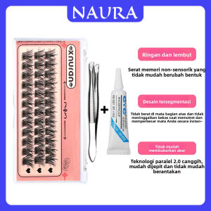 NAURA Girl Set Bulu Mata Palsu Alami 12cm - Warna Natural/Brown/Maroon/White