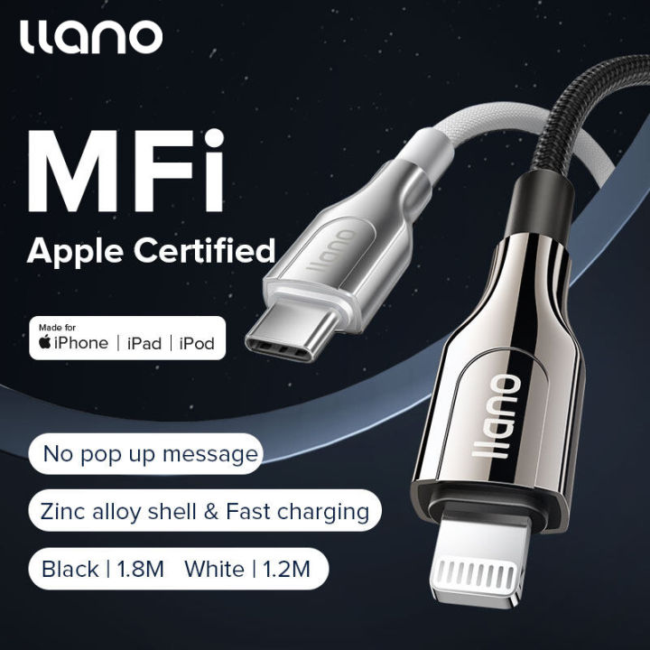 LLANO Apple MFi Certified Type-C to Lightning Cable USB C PD 60W