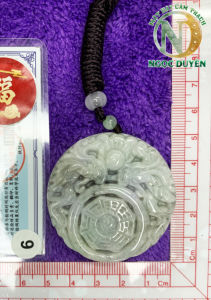 Mặt dây cẩm thạch phong thủy Trừ tà _ Tránh tai _ Chạm khắc thủ công _ Cẩm thạch tự nhiên Ngọc Duyên