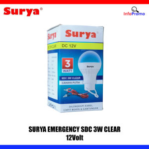 Lampu Bohlam DC  5 Watt Surya SDC 5w Emergency Cahaya putih kabel Jepit Aki 12 Meter