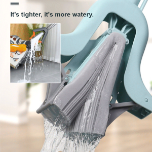 Household rubber cotton mop lazy handsfree mop folding sponge absorbent mop