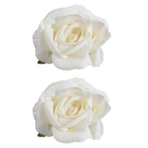 2Pieces Artificial Rose Flower Curtain Holders Elegant Floral Window Decoration With Friendly Fabric Curtain Holdbacks