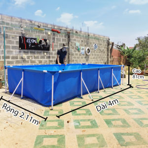 Bể bơi khung kim loại chịu lực 4mx 2m cao 81cm Bestway 56405 Bền và An Toàn + phao. bóng BH 24 THÁNG