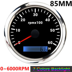 85mm Tachometer 3000/6000/7000/8000 RPM Tacho With 7 Colors Backlight Marine Boat RPM Meter Gauge LCD Tacho Digital Hour Meter