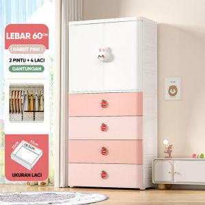 Alby Home - Lemari Plastik Pakaian Kelinci 4 & 5 Tingkat Laci Susun Storage Cabinet Plastik