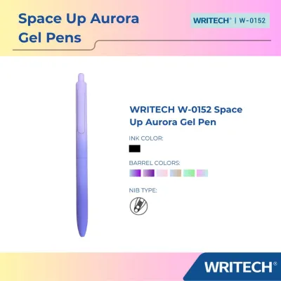 Writech W0152 Black Ink Space Up Aurora Gel Pens