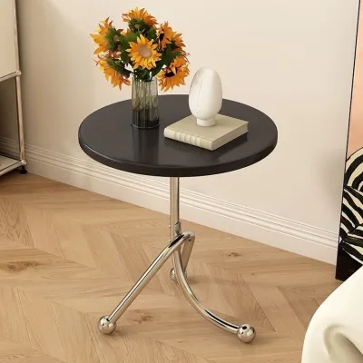 Middle Ancient Style Simple Small Round Table Edge Table Living Room Sofa Solid Wood Coffee Table Creative Bedside Table