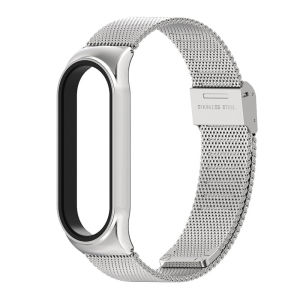 Basspal Cho Xiaomi Mi Band 8 7 6 5 4 3 Dây Đeo Miband 5 6 7 Dây Đeo Kim Loại Milan Vòng tay bằng thép Không Gỉ Cổ Tay Pulseira Correa Người Đàn Ông Phụ Nữ