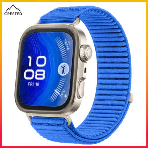 CRESTED Nylon Sport Loop Strap Breathable Wristband for Huawei Watch Fit 5 / Fit 5 Pro / Fit 4 Pro / Fit 4 / Fit 3 in green and black with multiple color options.