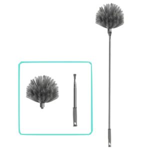 HUNIU HOUSE Long Handle Spider Web Cleaner Brush Extendable Rod Washable Cobweb Cleaning Tool Practical Microfibre Brush Telescopic Duster For Ceiling Fan Blinds