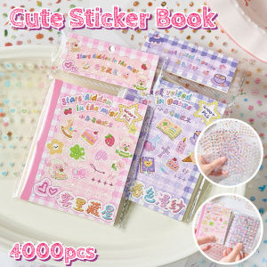 4000PCS Scrapbook Stickers Book 32Page of Self Adhesive Cute Bows Animal Letter Stickers for Crafting Gifts