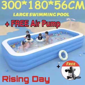 New Inflatable Swimming Pool For Kids and Family On Sale With Free Electric Air Pump Portable Adult Children Outdoor Blue 3-Layer Thickened Rectangular Swimming Pool Many Sizes Bestway / INTEX Easy Set Round Swimming Pools Large Big Family Swimming Pool