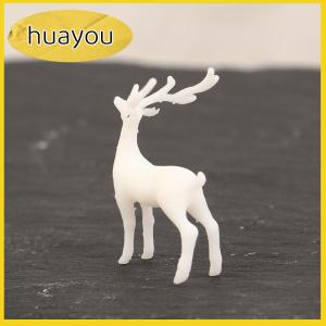 huayou ต้นกวางคริสตัลเรซินขนาดเล็ก1ชิ้นตกแต่งโต๊ะของหวานสีขาวตกแต่งโต๊ะสำหรับเด็กบ้านของขวัญปีใหม่