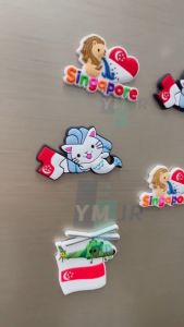 【SG Local Stock】 Magnetic stickers Singapore Flag 5cm Cute PVC SG Souvenir for 61th National Day Kitchen Decor