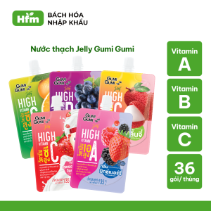 [MUA THÙNG 36 GÓI TẶNG 6 GÓI] Túi Nước Ép Trái Cây Thạch Jelly Gumi Gumi Vitamin Chọn Vị Nguyên Chất 150g Giúp Giảm Cân - Thái Lan