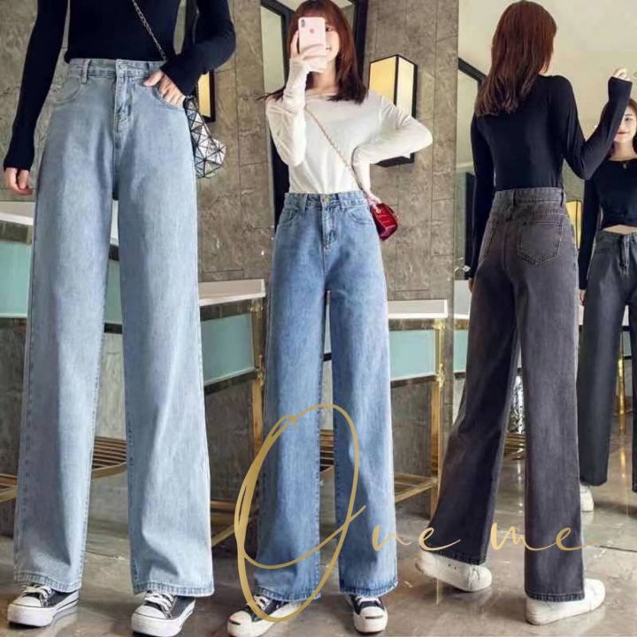 Wide leg pants for girls women Korean style cute love high waist