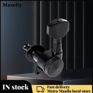 【Maxcity Fast delivery】 Durable Black Guitar Locking Tuners - 6Pcs Set for 6R Inline Ensures Stable Tuning for Your Musical Performance