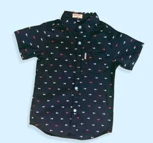 KIDS/TEENS CASUAL POLO SHIRTS / PRINTED COTTON FABRIC POLO [ESTIMATED AGE 6-14 YEARS] RANDOM PRINT/DESIGN