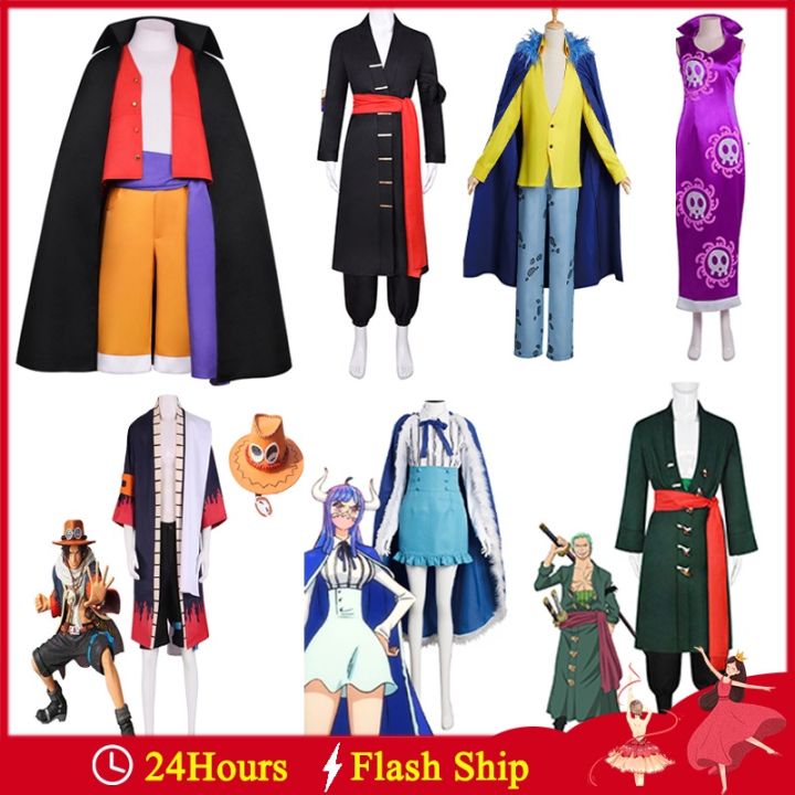 One Piece Anime Cosplay Luffy Roronoa Zoro Costume Trafalgar Law ...