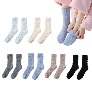 Adults Teens Fleece Sleep Socks Pack Of 6 Warm Thermal Winter Socks Breathable Soft Sleepwear