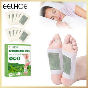 Eelhoe Green Tea Foot Pads Natural Herbal Green Tea Foot Pads Deep Clean Lavender Ginger Rose Relax Skin Health Care For Pain Loss Care Products Relief Slimm(10pcs)