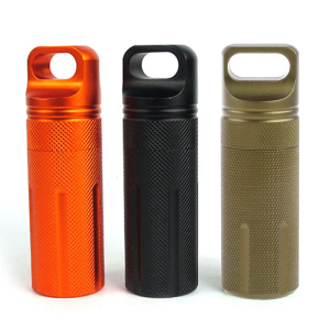 Aluminum Alloy Airtight for Pill Container Bottle Portable Outdoor Single Chamber Capsule Holder Waterproof for Case Organizer Dispenser