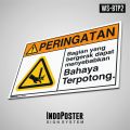 Safety Sign Rambu K3 PVC ANSI Bahaya Terpotong Bagian yang Bergerak 2 M 45x30cm. 