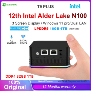 T9 Plus Mini PC Intel Alder Lake N150 8GB/16GB DDR5 256/512GB/1TB Windows 11 Ultra Small Pocket Computer Dual LAN Three HDMI