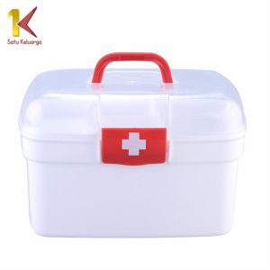 Satu Keluarga Kotak P3K First Aid C832 Medicine Box Organizer Kotak Penyimpanan Obat / Kotak Obat