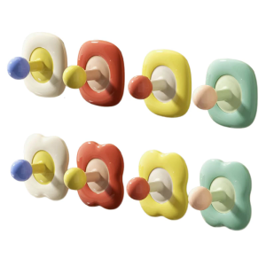 4Pcs Decorative Adhesive Hook Practical Adhesive Wall Hangers for Bathroom Kitchen Storage Backpacks Hat Holder