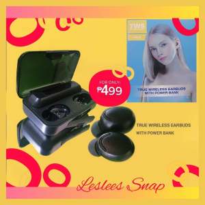 TWS Bluetooth Wireless Earphones/Earbuds With Power Bank Original with Microphone Touch Control HD Sterio Sport Gaming Head Sets True Wireless Sterio