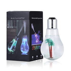 Bulb Humidifier Mini USB 400ml 7-Color LED Night Light & Essential Oil Diffuser & Ultrasonic Quiet Portable Mist Maker