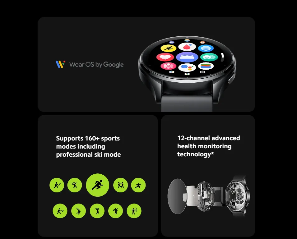 Xiaomi Watch with Gray TPU Strap Smarter every wear Wear OS