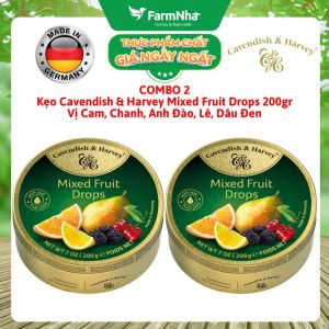 (Combo 2) Kẹo trái cây Cavendish & Harvey vị MIXED FRUIT 200gr - Sản phẩm với hương vị tuyệt vời từ Đức