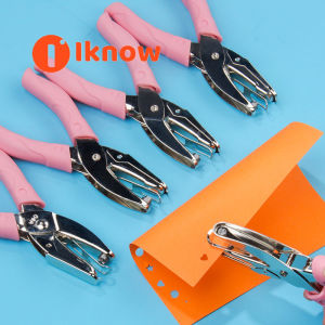 I know Paper Hole Punch Manual Single Hole Small Metal Hole Punch Tool A4 Paper Loose Leaf Round Selected Punch Machine
