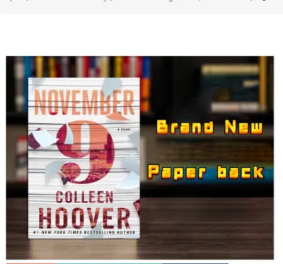 【Brand New】November 9 (Paperback) by Colleen Hoover English Book Fiction Kids Adult Books Story Book