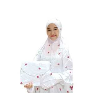 Mukena Bordir Tabur Seribu Bunga Terusan Rayon Premium Jumbo