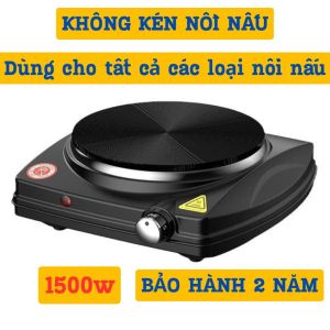 Bếp điện đơn công suất 1500w không kén nồi dùng cho tất cả các loại nồi nấu như gang thuỳ tinh inox...