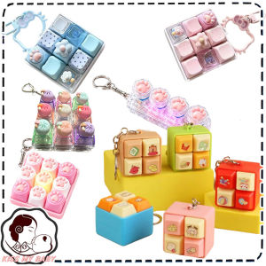 1/4/9 Key Keyboard Fidget Clicker Keychain Sound Stress Relief Toy Cat Paw Pendant Toy Gift 猫爪吊坠玩具