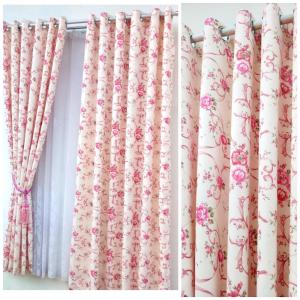 Gorden Jendela kamar 1 kaca Mewah Blackout Shabby Chic Bolak Balik Warna Biru