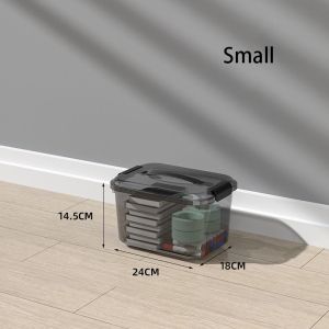 【ZEN】Keranjang Penyimpanan Transparan Segel Baju / Mainan Dengan Tutup Box Storage Multifungsi Kotak Plastik