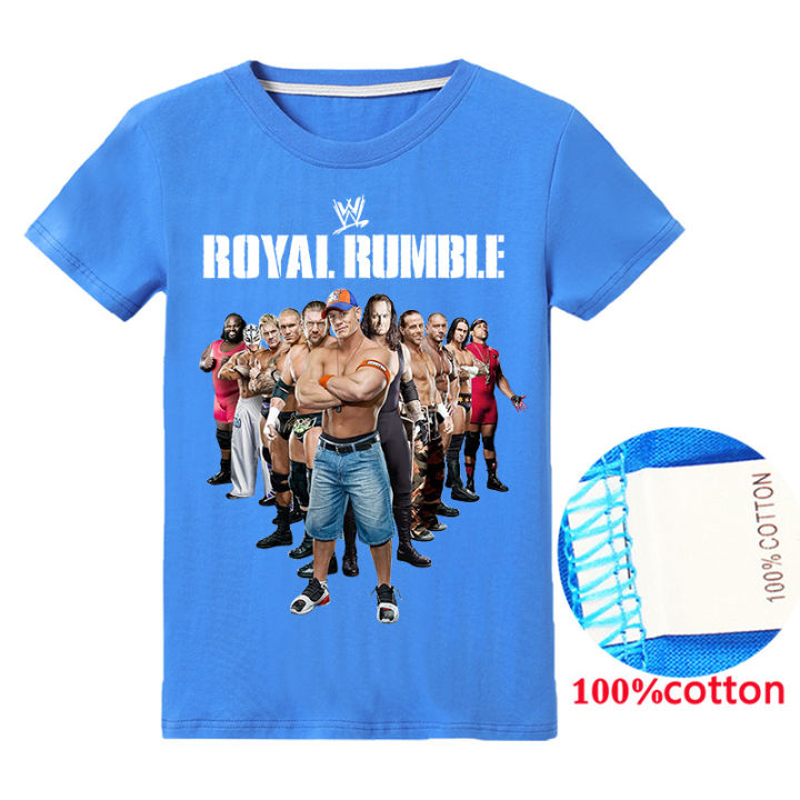 ROYAL RUMBLE WWE John Cena Boys Girls Short Sleeve T-shirt Cotton