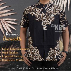 KEMEJA BATIK LENGAN PENDEK | FORMAL | BARASAKTI LAPIS FURING BAHAN KATUN PRIMISSIMA HIGH QUALITY