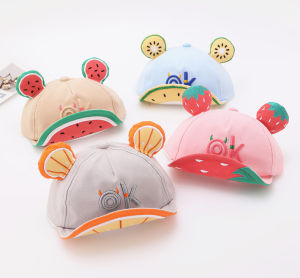 LH Smart Baby MZ8768 Korean Sweet OK Fruits Style Child Baby Baseball Boys Soft Cotton Bucket Sun Hat Gift For 3 to 24 Months M52