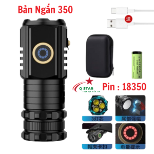 Đèn Pin Cầm Tay Mini X- Blog 350 Thiết Kế Kim Loại Tích Hợp Nam Châm Đuôi Đèn Sạc Type-C Tiện Lợi Nhỏ Gọn Đa Nhiệm