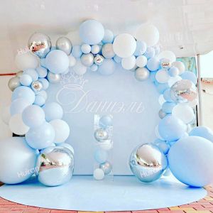 Blue Silver Macaron Balloon Garland Arch Kit Wedding Birthday Balloons Decoration Party Balloons For Kids Baby Shower