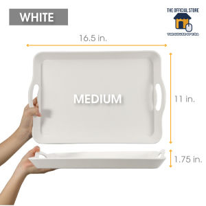 House of EQA Serving Tray High Quality Plastic Serving Tray Food Tray Serving Tray S-L Black and White Wood Grain