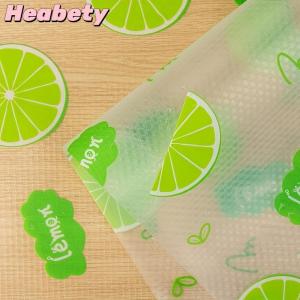 Heabety 4Pcs Waterproof Refrigerator Liner Set Moisture-Proof Non-Slip Washable Reusable EVA Material Novel Lemon Pattern