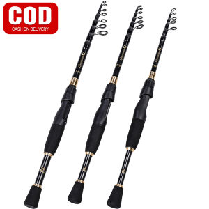 Sougayilang Tongkat Pancing 1.8M 2.1M 2.4M Teleskopik Tongkat Pancing Berputar/Casting Tongkat Pancing Serat Karbon Bahan Tongkat Pancing Joran Pancing Memancing Hitam Merah Biru joran murah cuci gudang
