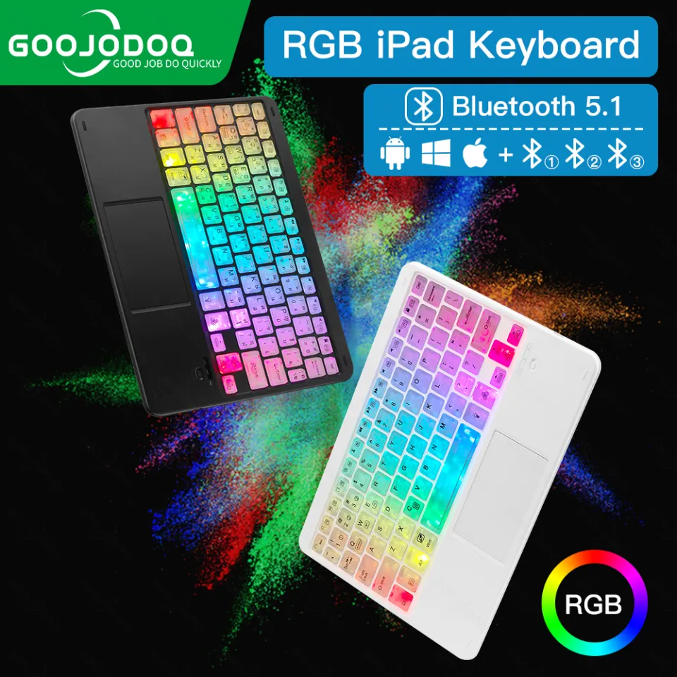 GOOJODOQ Bluetooth Wireless Keyboard Clear Crystal RGB LEDWith Touchpad  English For Phone For iPad Pro Air for Xiaomi Huawei Android Windows |  Lazada PH